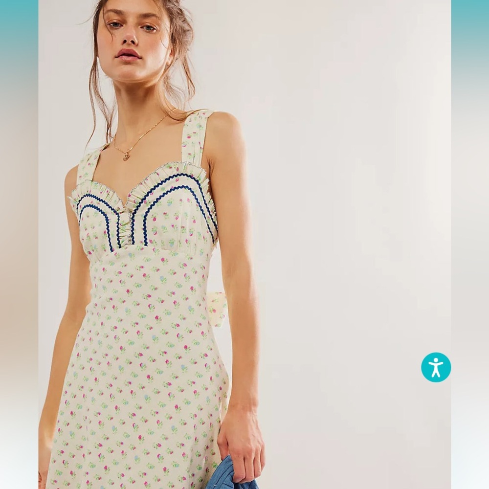 NWT Free People Sweet Hearts Cotton Fit n Flare Maxi - XL